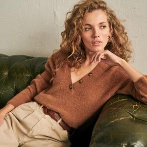 Sezane Willie Jumper, Camel, size xs